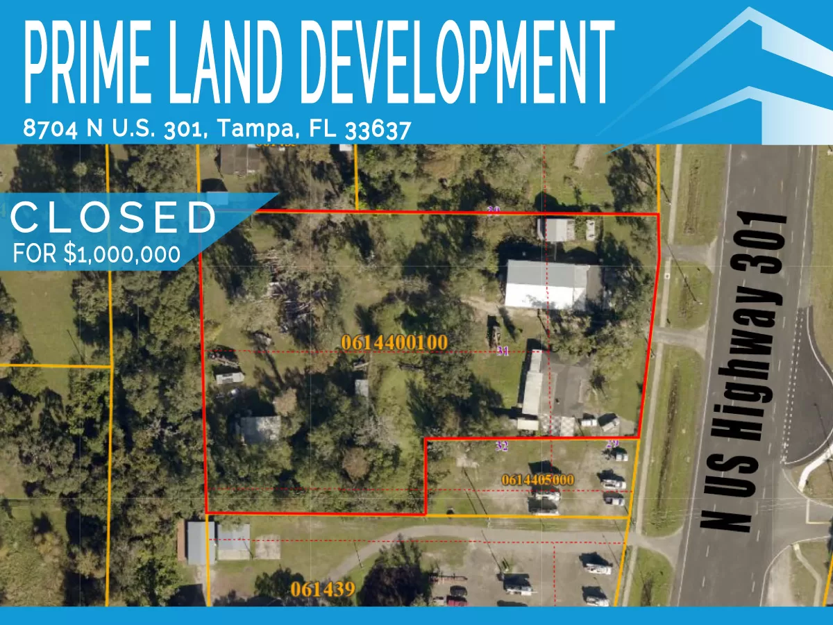 Prime land development sale at 8704 N US Tampa FL 33637
