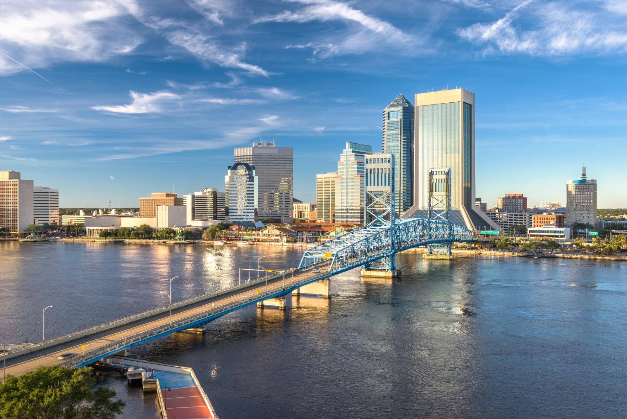 Tampa Bay skyline with modern commercial buildings, representing the growth of secondary markets in Florida