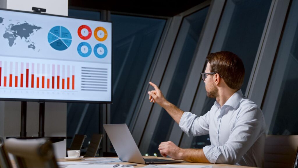 Business presentation of demographic and economic data related to real estate development.
