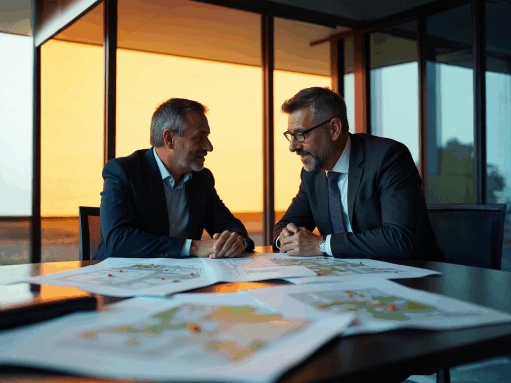 A real estate investor and agent analyzing an industrial property investment in Dunedin, Florida